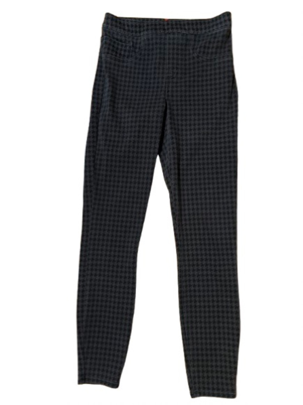 SPANX Black Houndstooth Ankle Jean-ish Legging Pull On Stretch Pants Size Small